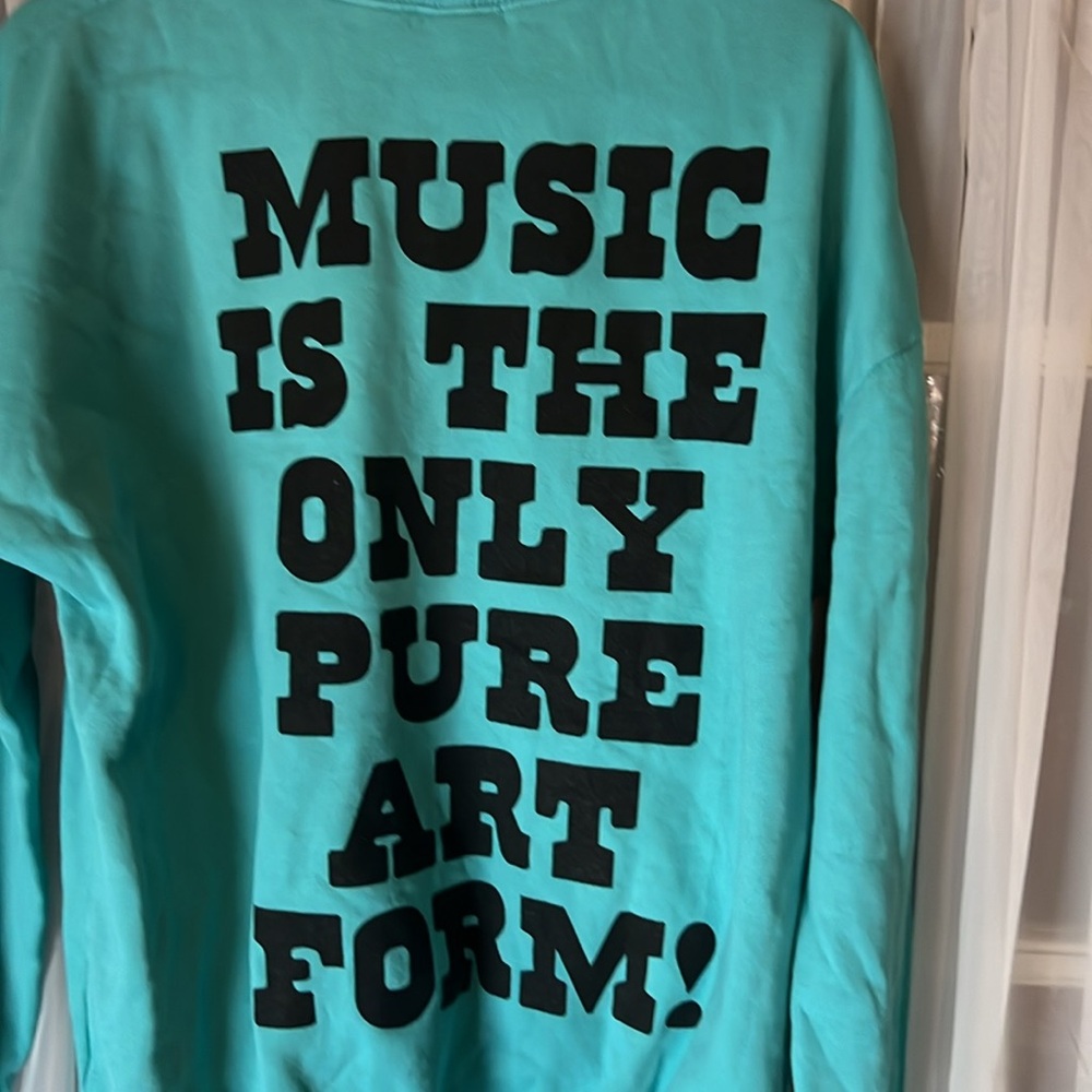TSPTR Music Is The Only Pure Art Form 60s Sweatshirt Unisex Medium Peacock Blue